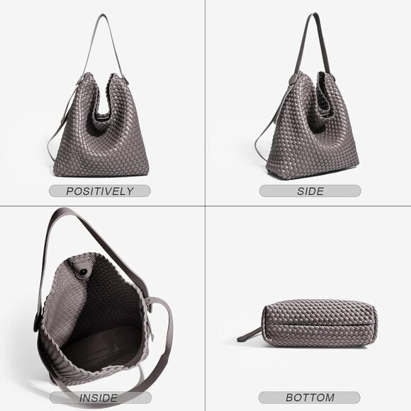 Versatile Large Women’s Tote & Clutch Set - Sustainable Vegan Leather Design - Picture 5 of 5